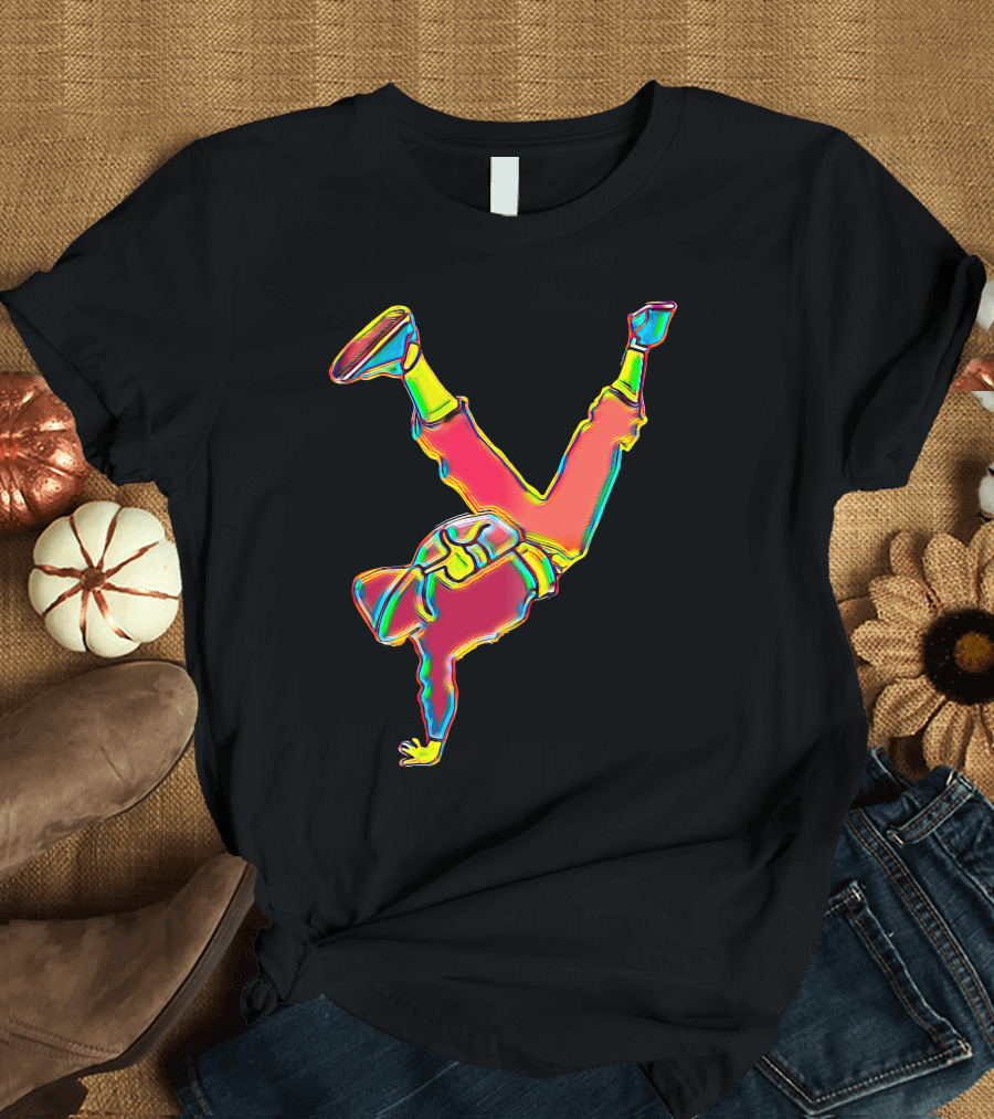 Break Dancing Hip Hop Neon Style Performing Arts T-Shirt