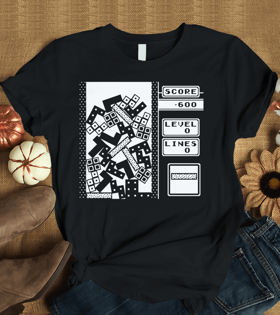 Score -600 Level 0 Lines 0 Disaster T-Shirt