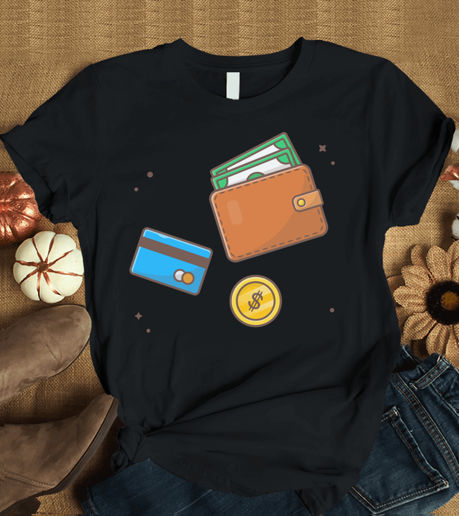 Financial Wallet Credit Card Dollar Payment T-Shirt