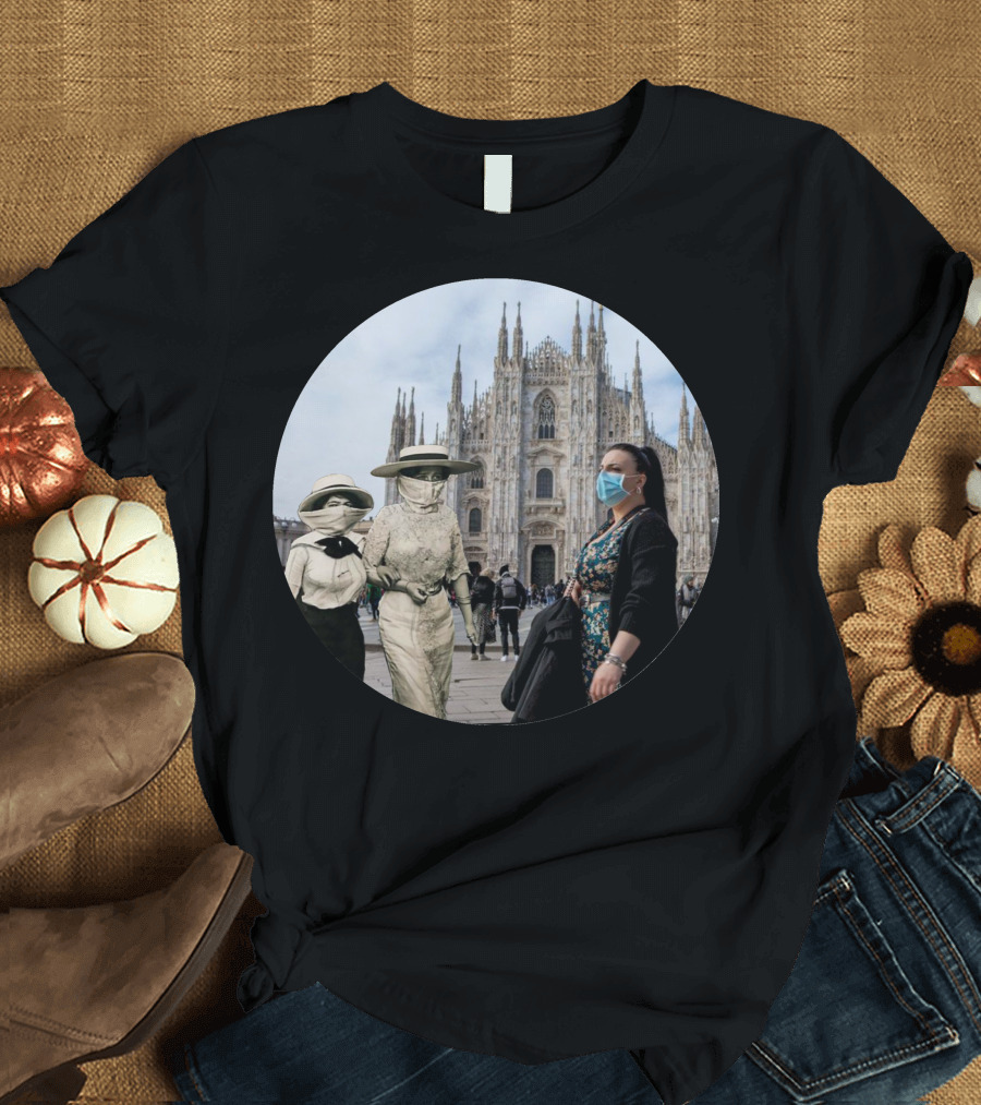 Masks Present And Past Duomo Milan Historical Contrast T-Shirt
