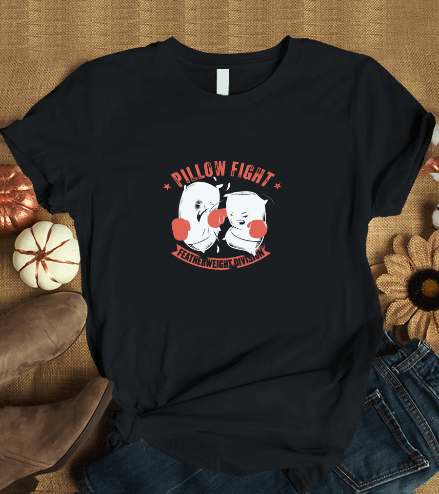 Pillow Fight Featherweight Division Boxing Match Pillows with Gloves T-Shirt