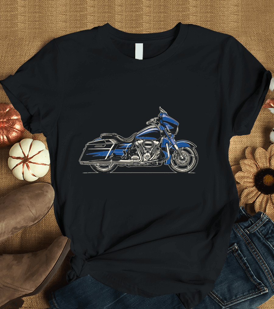 Street Glide Bagger Blue Motorcycle T-Shirt