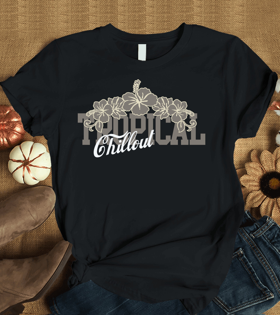 Tropical Chillout Hibiscus Flower T-Shirt