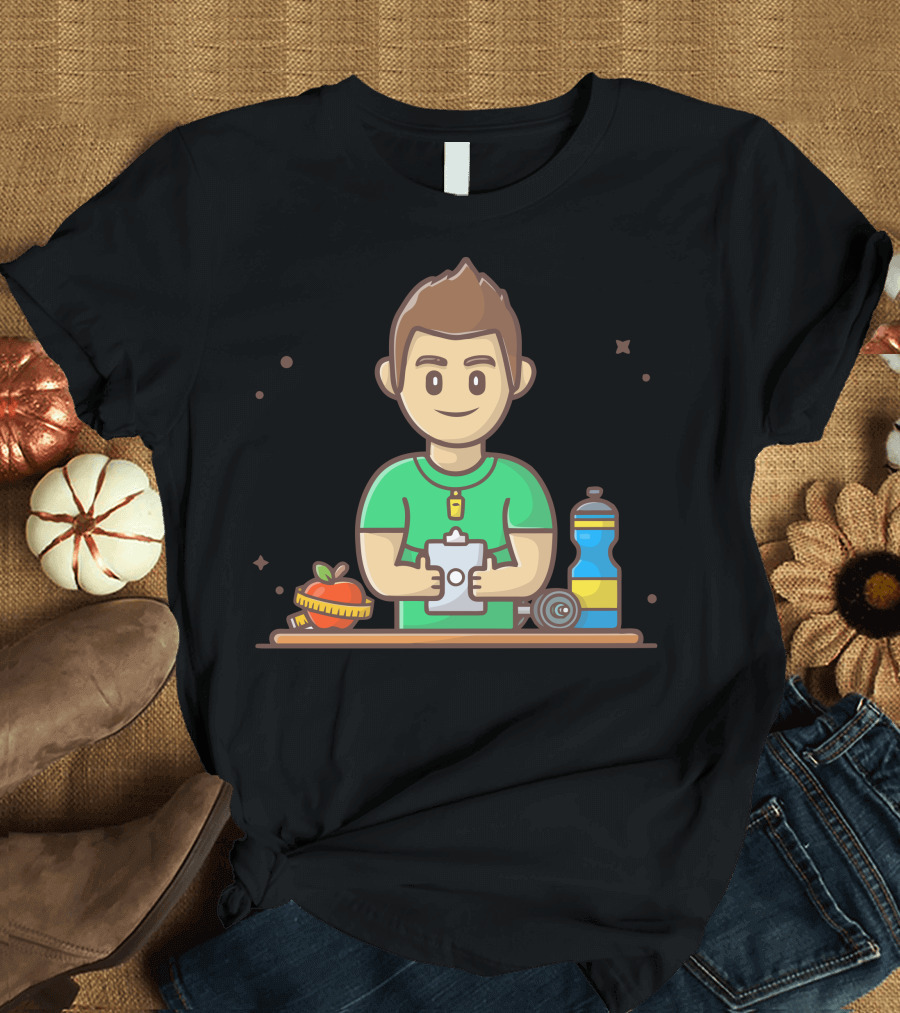 Gym and Fitness Trainer with Healthy Lifestyle Essentials T-Shirt
