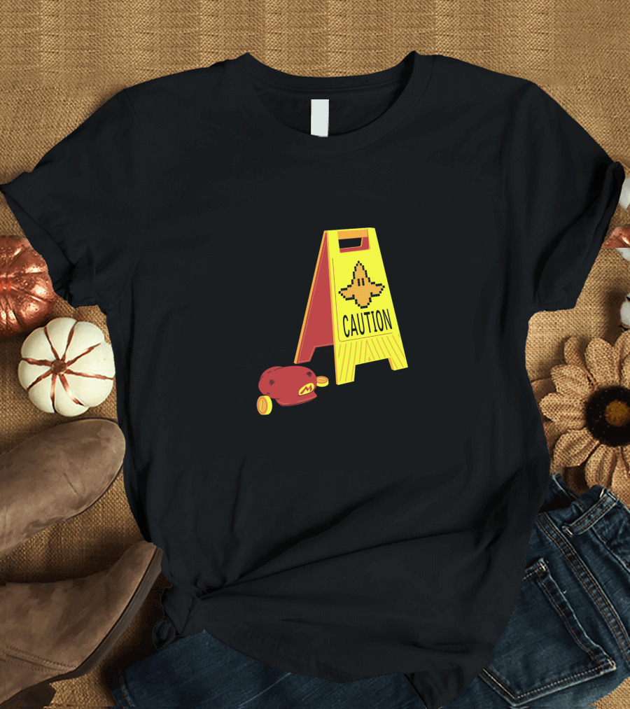 Caution Banana Pixel Retro Game Controller T-Shirt