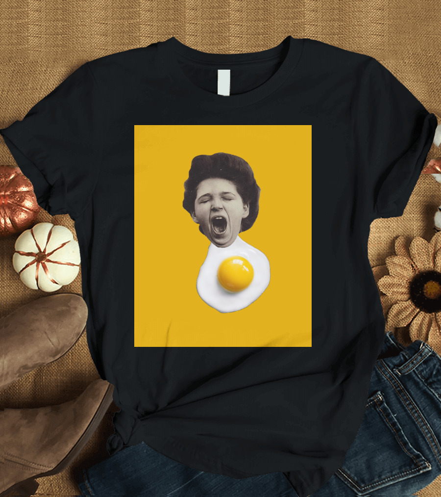 Egg Yawn Funny Surreal Collage Mashup T-Shirt