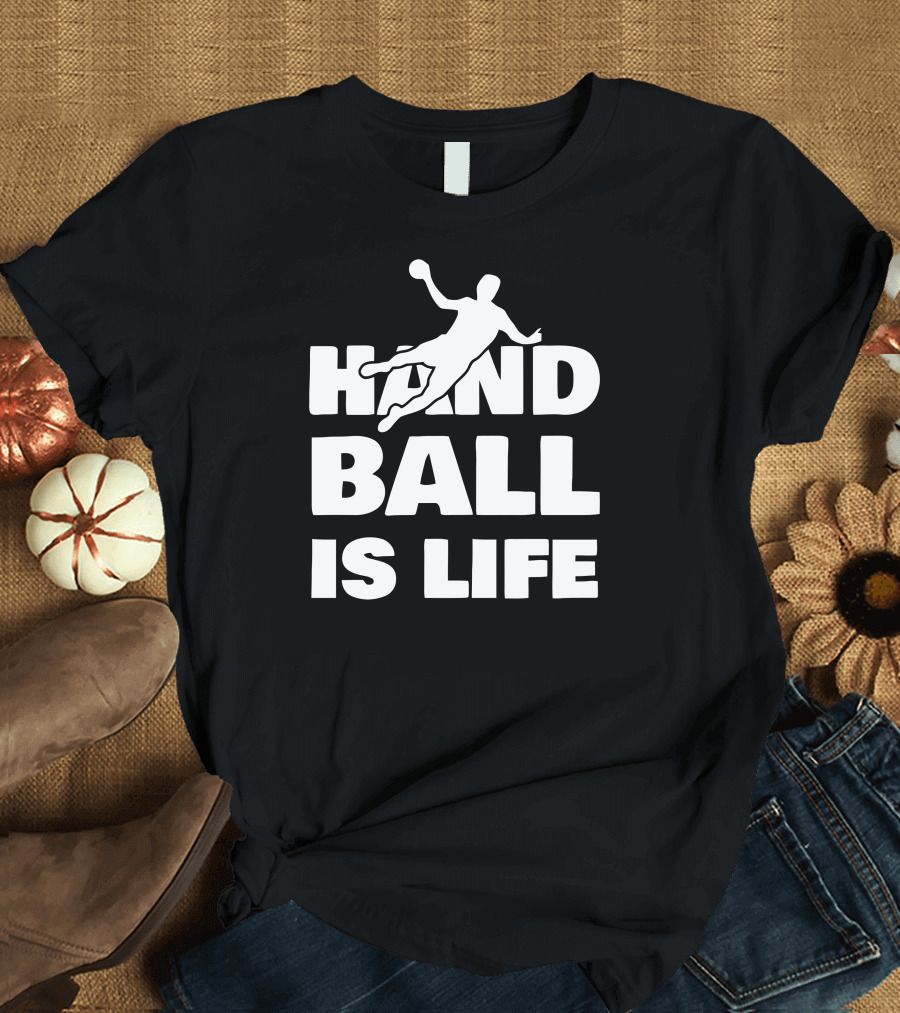 Handball Is Life Player Silhouette Action T-Shirt