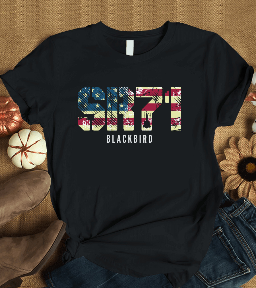 SR71 Blackbird American Flag T-Shirt