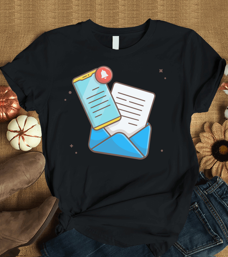 Mobile Mail Message Notification Icon Communication T-Shirt