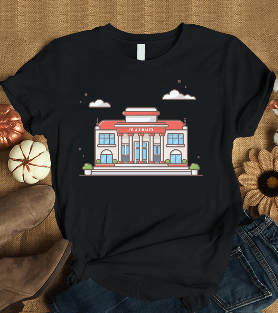Museum Illustrated Architecture Front View T-Shirt