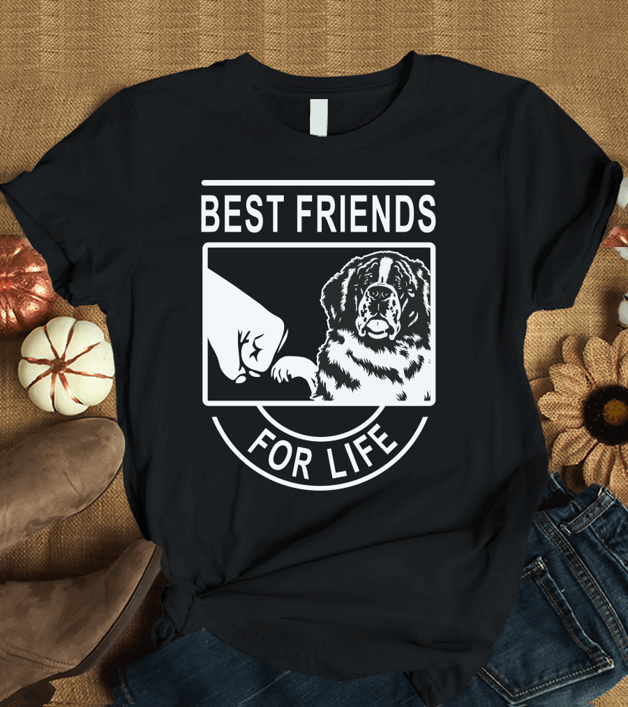Newfoundland Dog Best Friends Fist Bump For Life T-Shirt