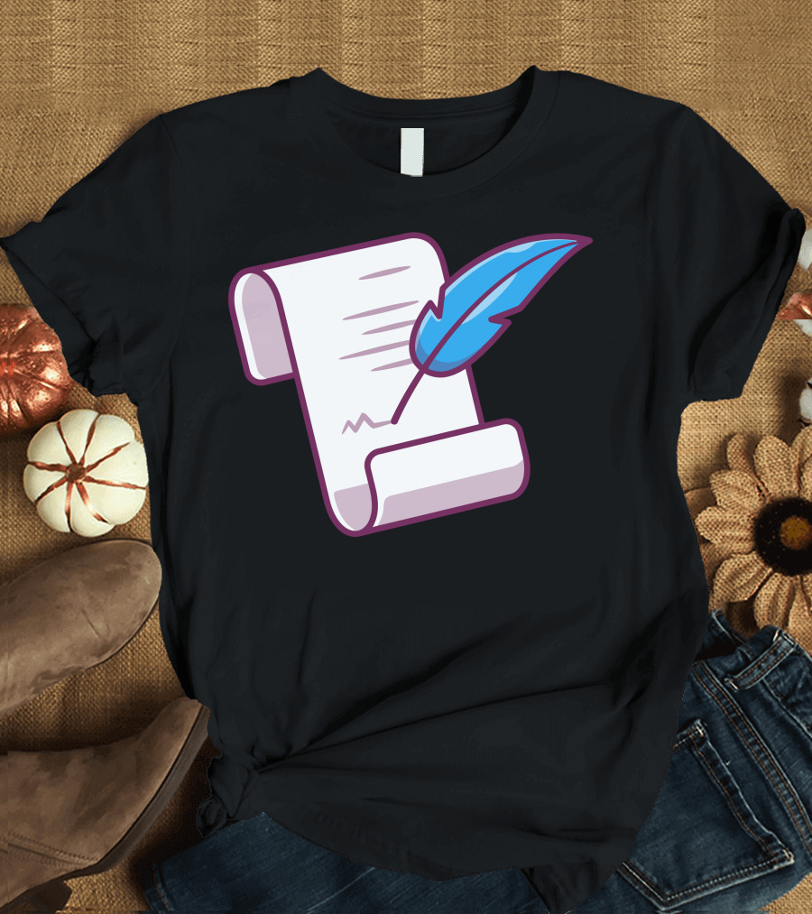 Parchment and Feather Quill Scroll T-Shirt