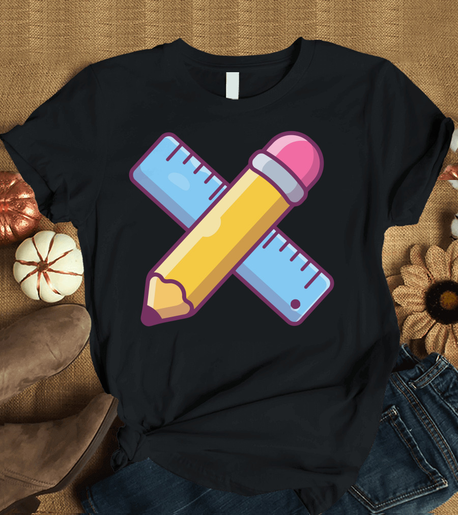 Pencil Ruler Cross T-Shirt