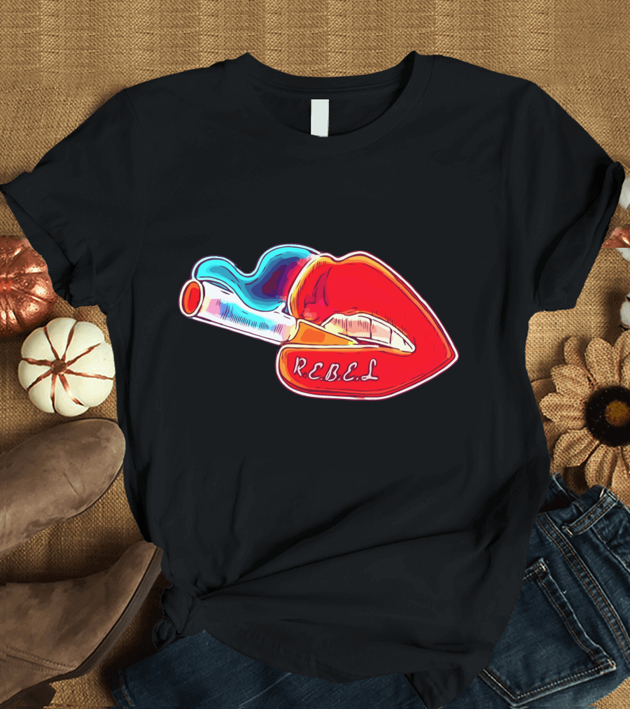 Rebel Lips Smoking Pop T-Shirt