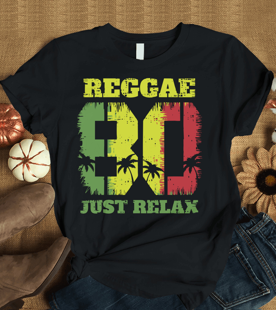 Reggae Just Relax 80s Palm Tree Vibes T-Shirt