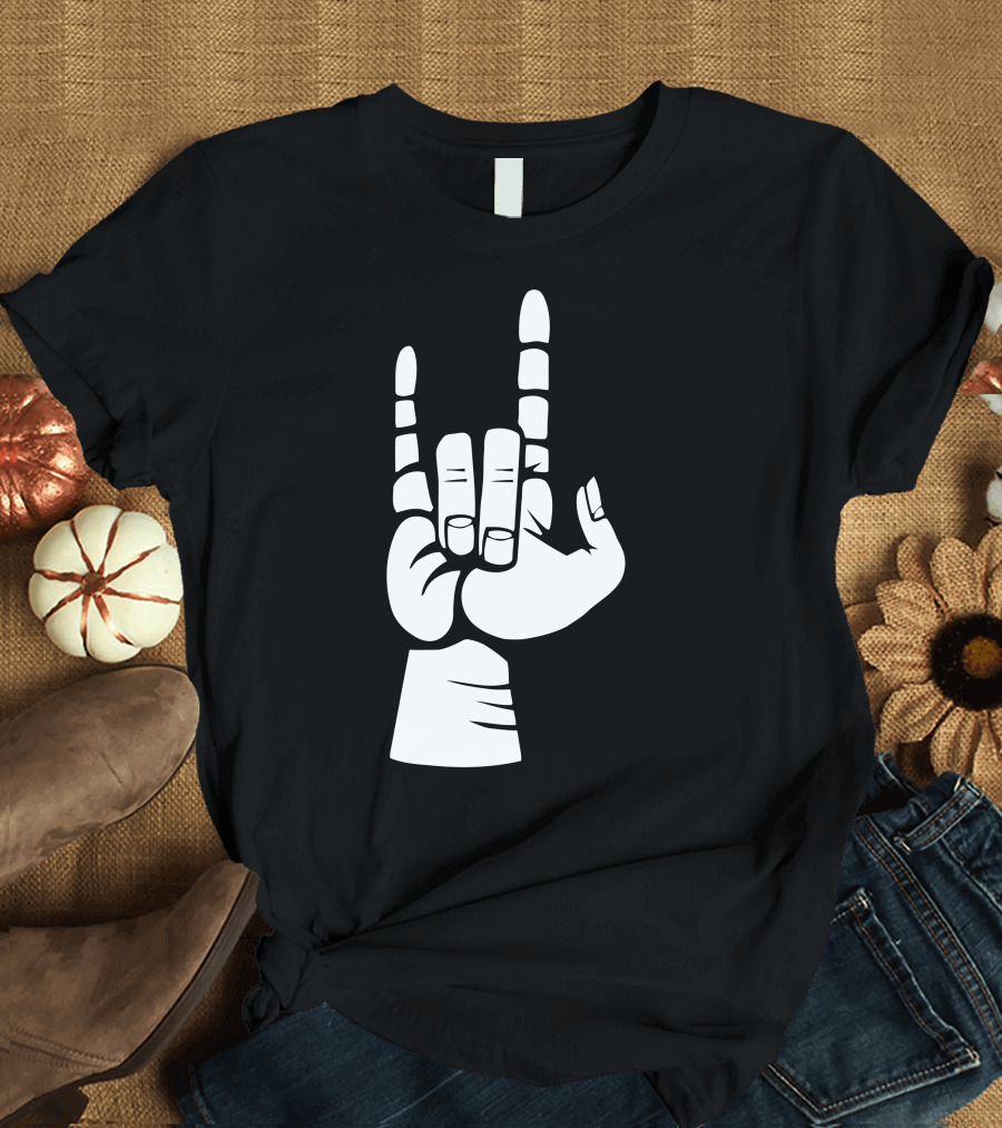 Rock And Roll Hand Gesture Icon T-Shirt