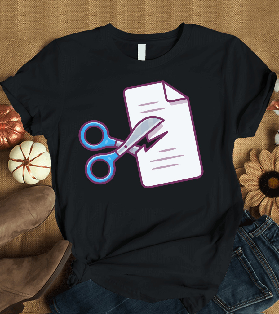 Scissors And Paper Iconic Rock Paper Scissors Symbol Visually Depicted T-Shirt