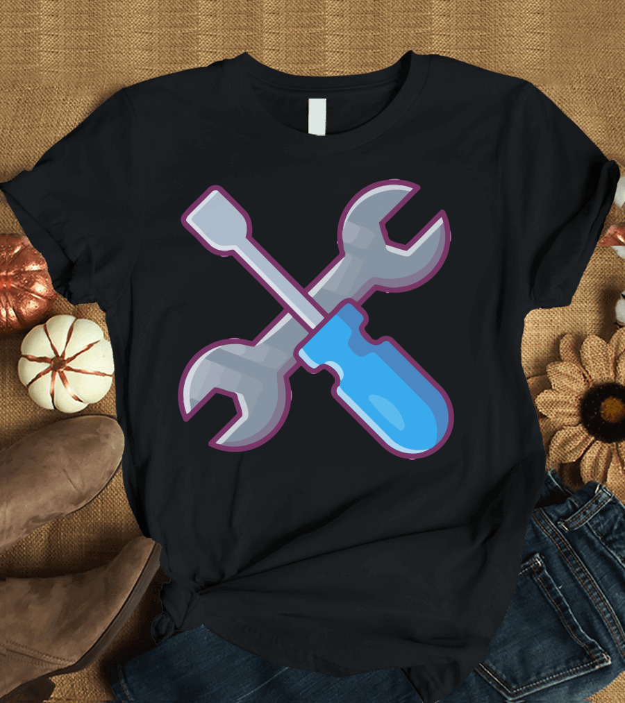 Screwdriver And Wrench Crossed Tools T-Shirt