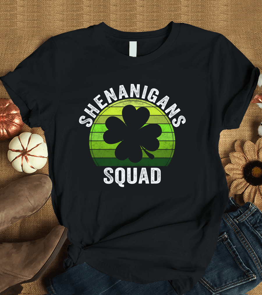 SHENANIGANS SQUAD Clover Green Stripes T-Shirt