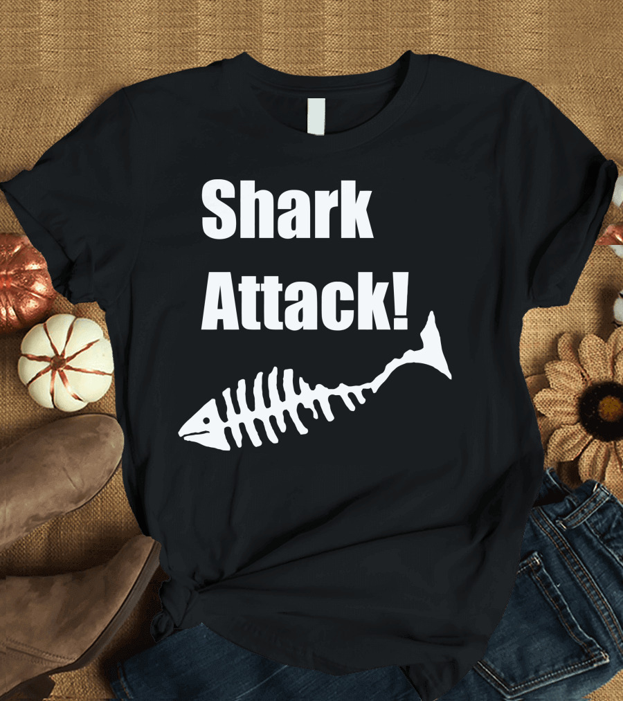 Shark Attack Fish Skeleton T-Shirt