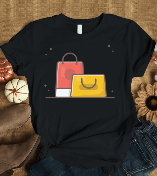 T-Shirt: Shopping Bag Illustration Abstract T-Shirt Shopping Bag Illustration Abstract T-Shirt