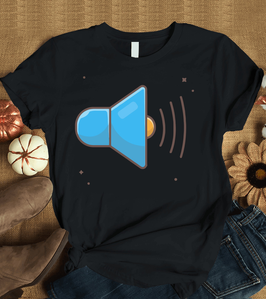Sound On Blue Speaker Icon with Sound Waves T-Shirt