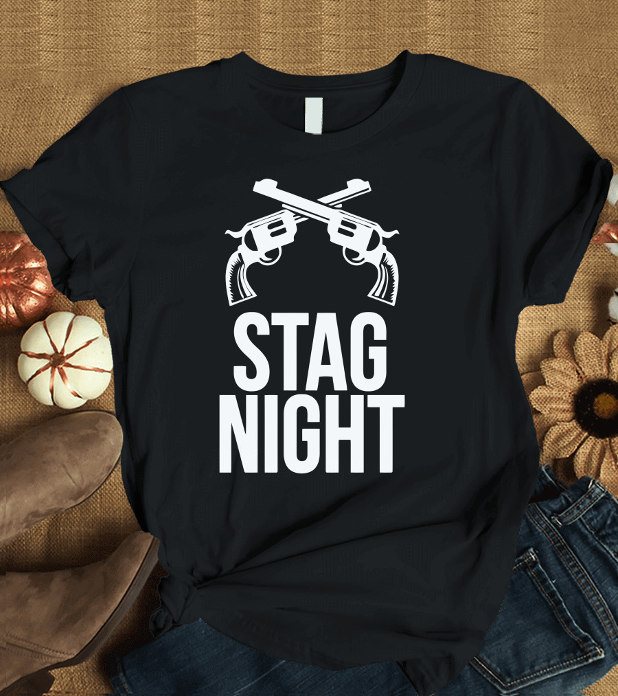 STAG NIGHT Crossed Revolvers T-Shirt