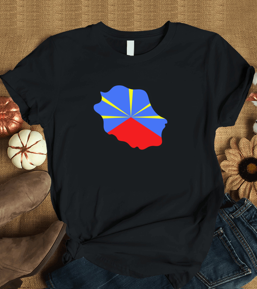La R Union Mahaveli Ile De La R Union 974 Reunion Island Flag Map T-Shirt
