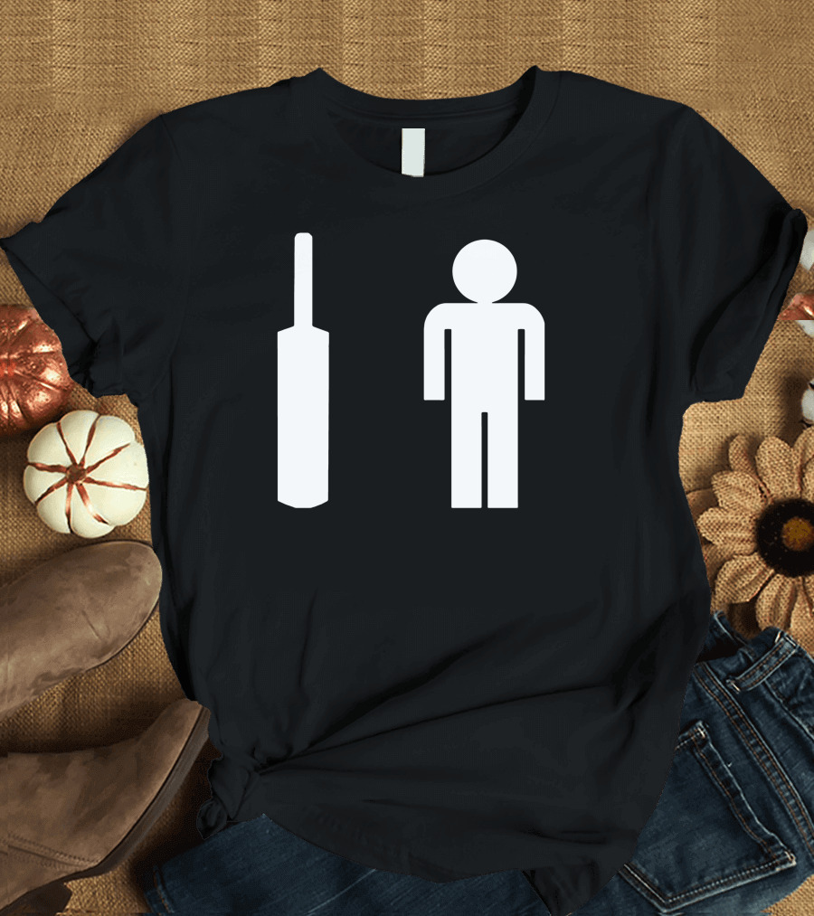 Bat Man Cricket Stick Figure T-Shirt