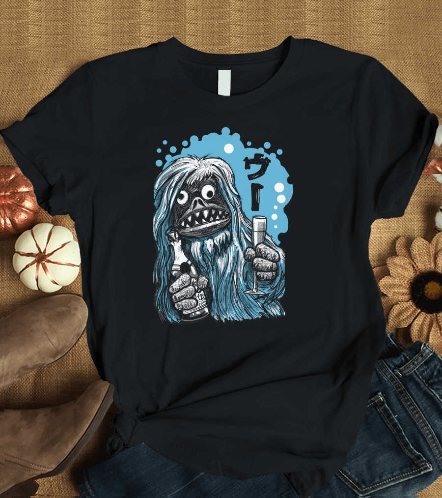 Champagne Monster Woo Kanji Bubbles T-Shirt