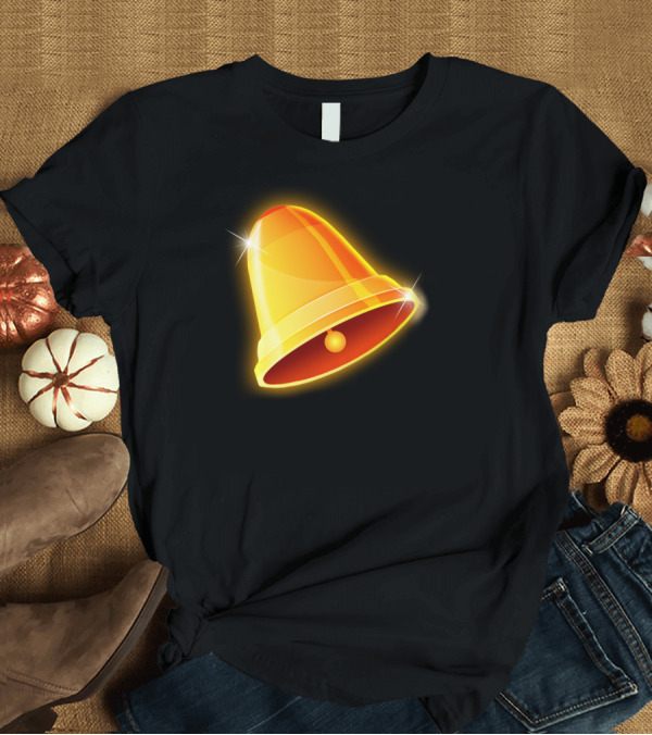 T-Shirt: Christmas Bell Golden Glow Sparkle T-Shirt Christmas Bell Golden Glow Sparkle T-Shirt