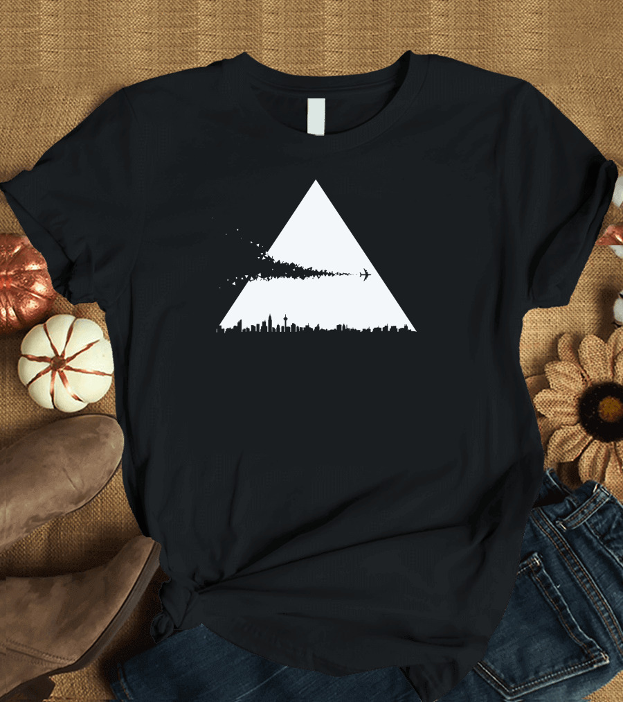 Cityscape Convergence Airplane Urban T-Shirt
