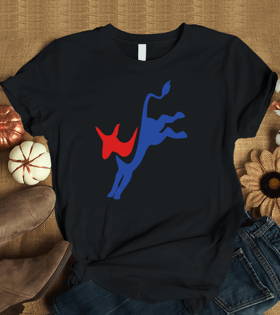 Democrat Donkey Icon in Red and Blue T-Shirt