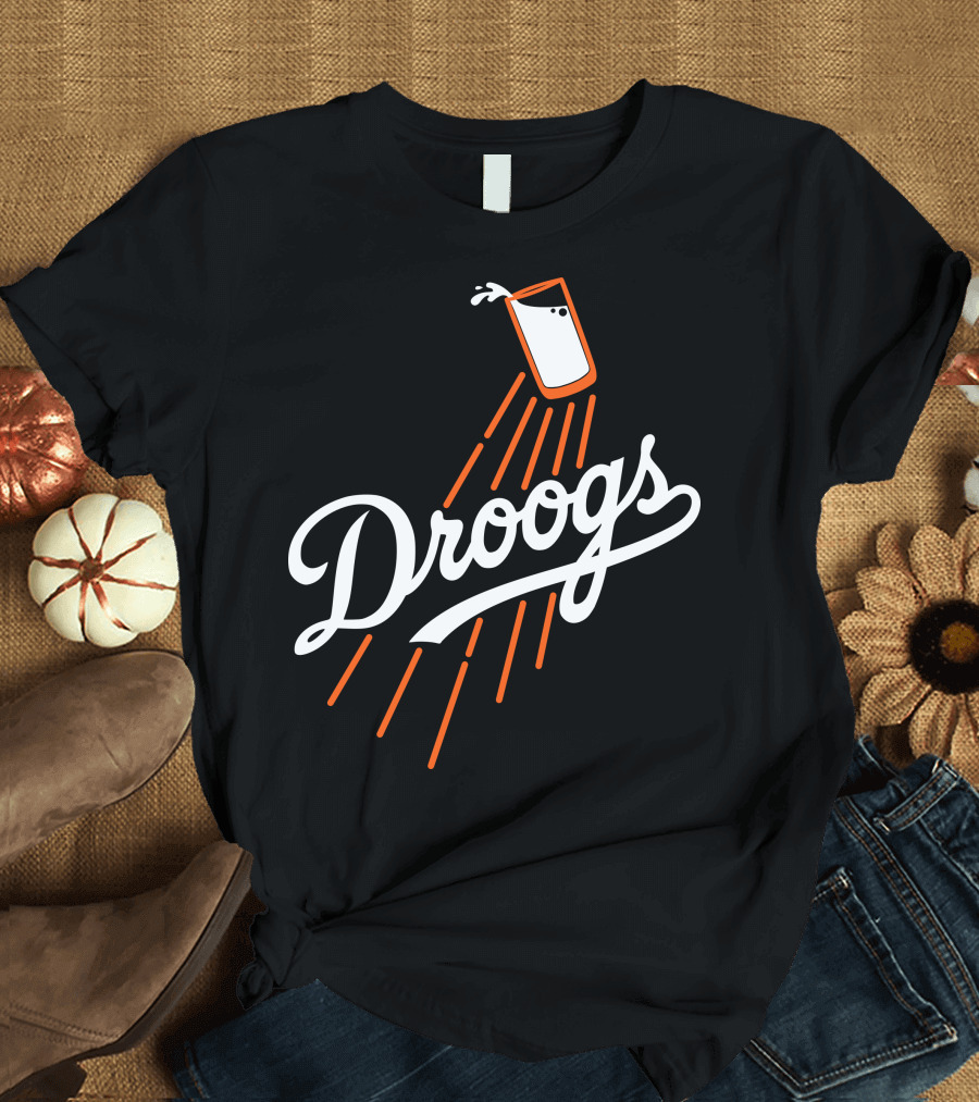 Droogs Milk Glass Iconography in Bold Script T-Shirt