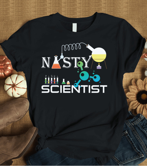 T-Shirt: Nasty Scientist Beakers Molecules Test Tubes T-Shirt Nasty Scientist Beakers Molecules Test Tubes T-Shirt