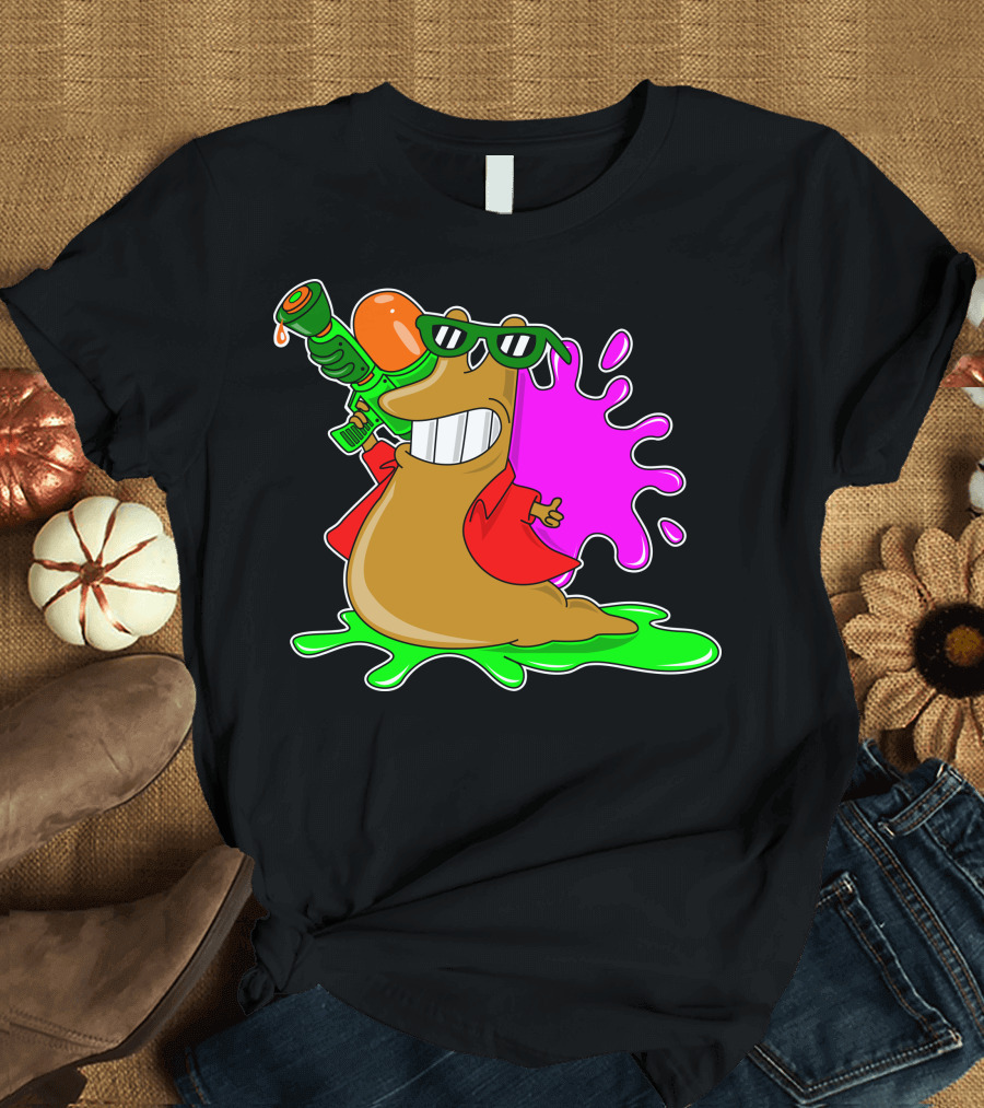 Splash Party Slug with Squirt Gun and Shades T-Shirt