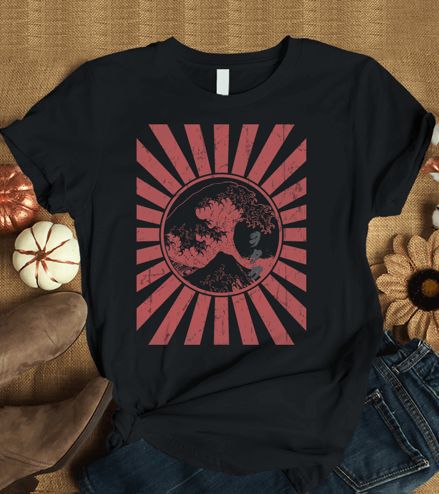 Otaku Wave Rising Sun Japanese T-Shirt