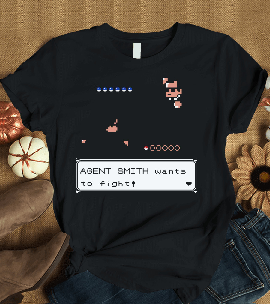 Agent Smith Wants to Fight Retro Battle Scene T-Shirt