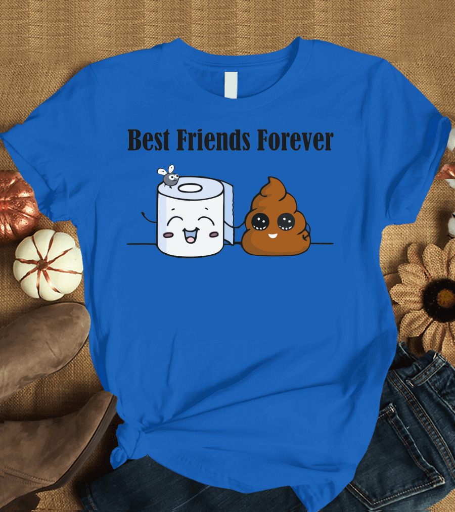 Best Friends Forever Toilet Paper and Poop Emoji T-Shirt