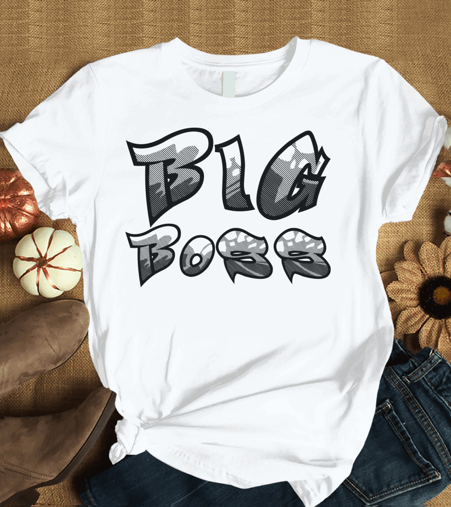 Big Boss Street-Style Text Bold Graffiti Font T-Shirt