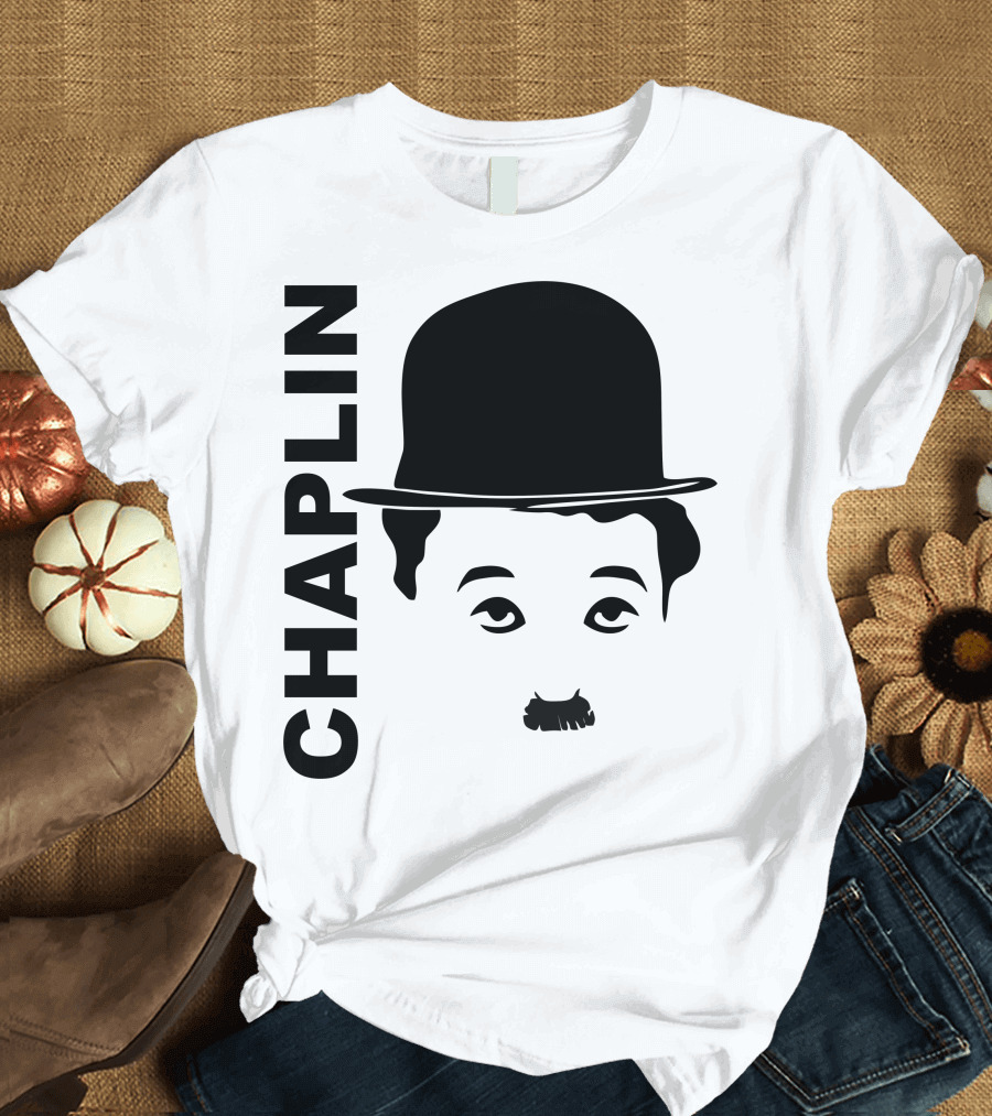 Chaplin Bowler Hat and Mustache T-Shirt