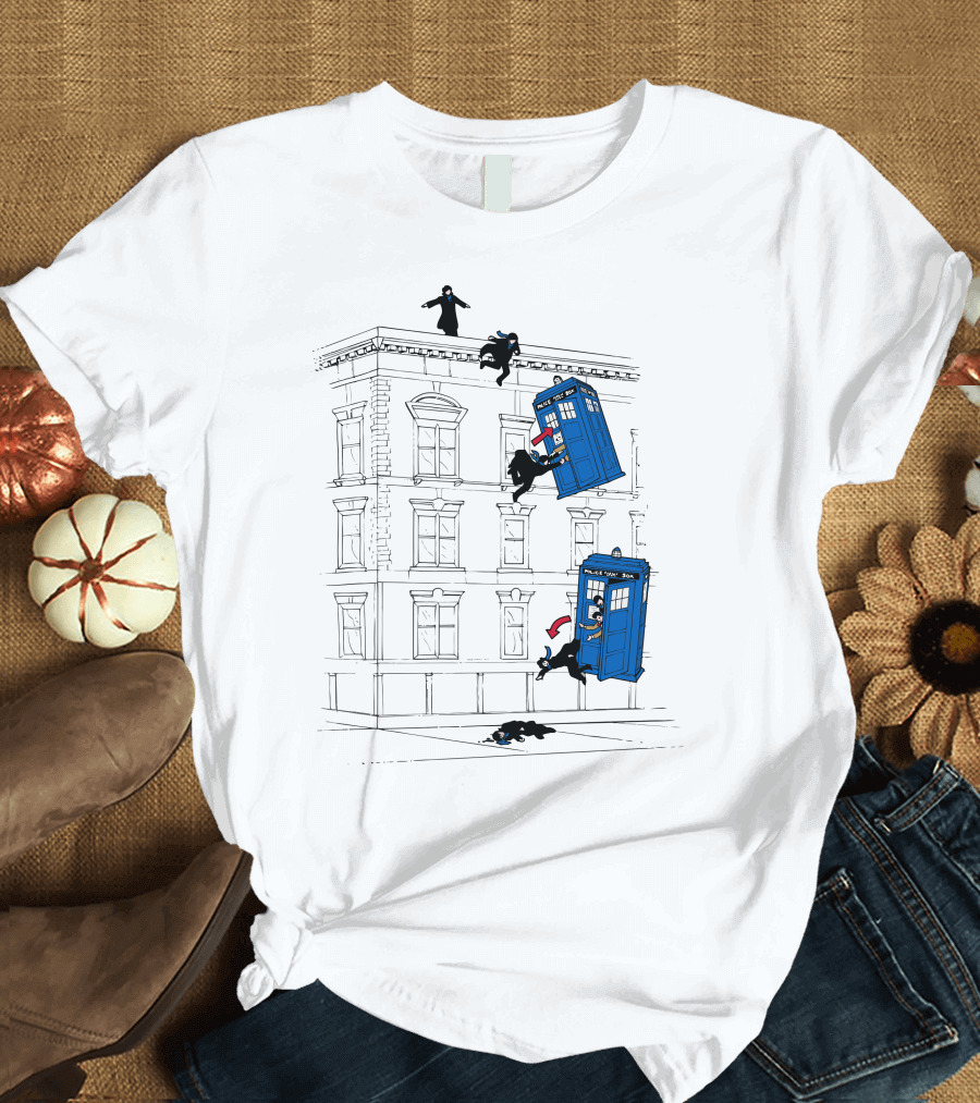 Doctor Who How He Survived TARDIS Escaping Assassins Building Scene T-Shirt