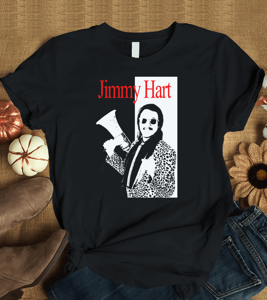 Jimmy Hart Wrestling Legend Megaphone and Leopard Jacket T-Shirt
