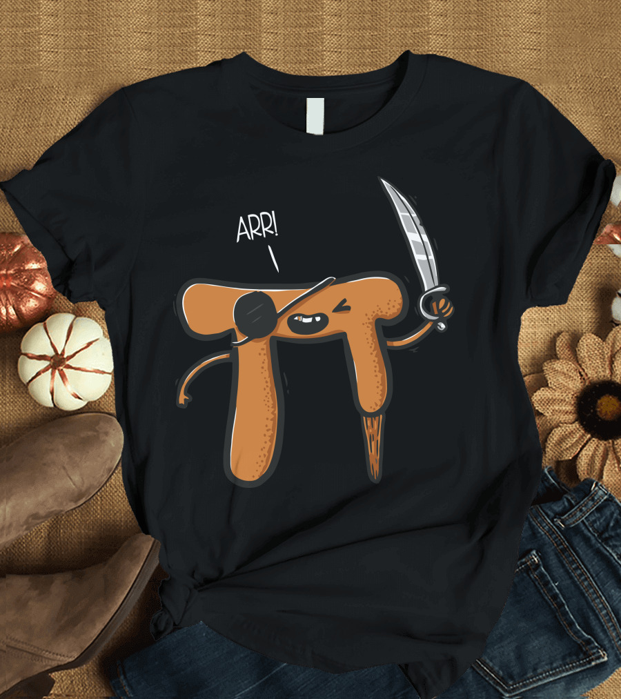 Arr Pi Pirate with Sword and Eyepatch T-Shirt