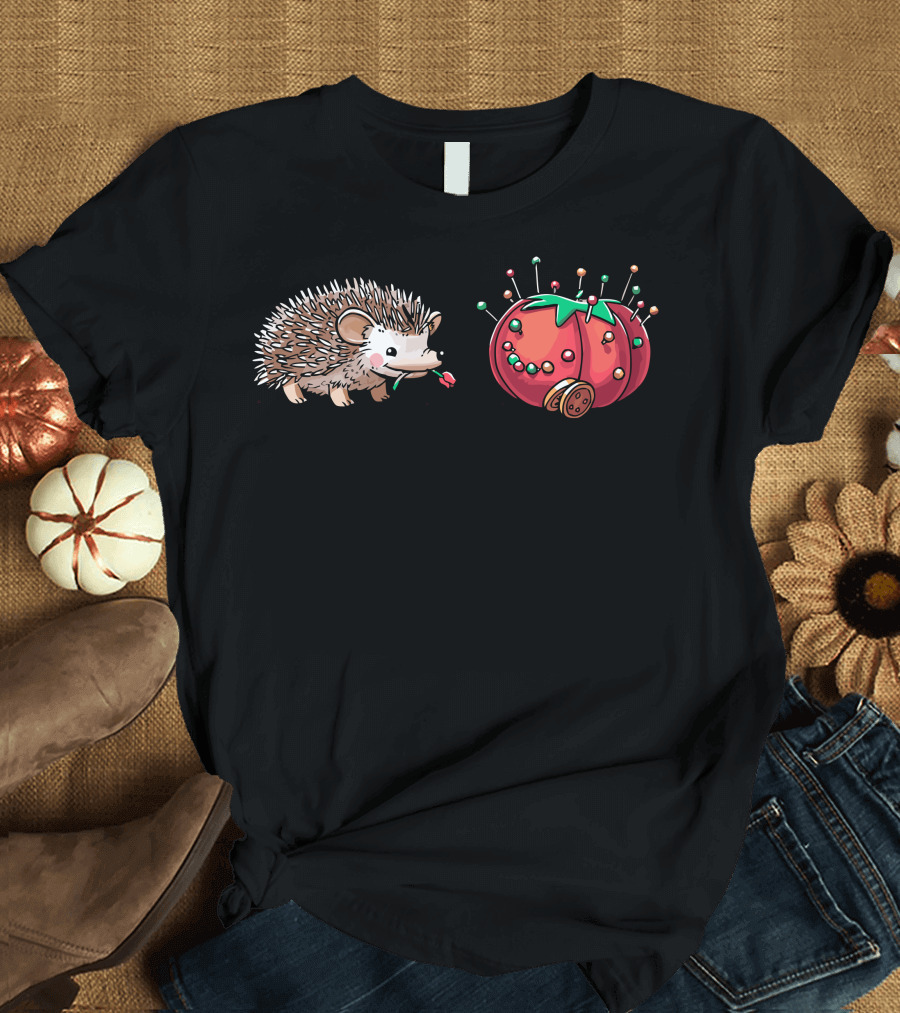 Hedgehog and Tomato Pincushion Encounter T-Shirt