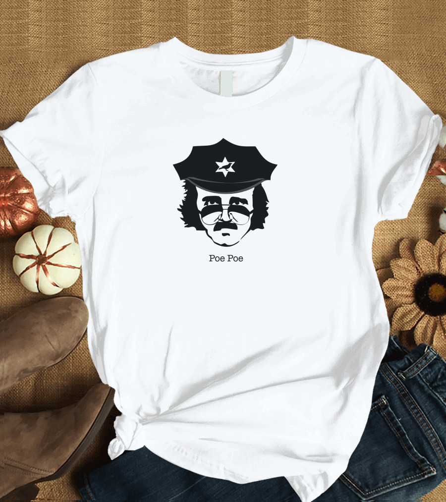 Poe Poe Funny Officer Character Drawing T-Shirt