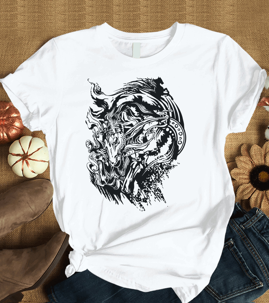 Pony Up Mystical Dark Horse Abstract T-Shirt