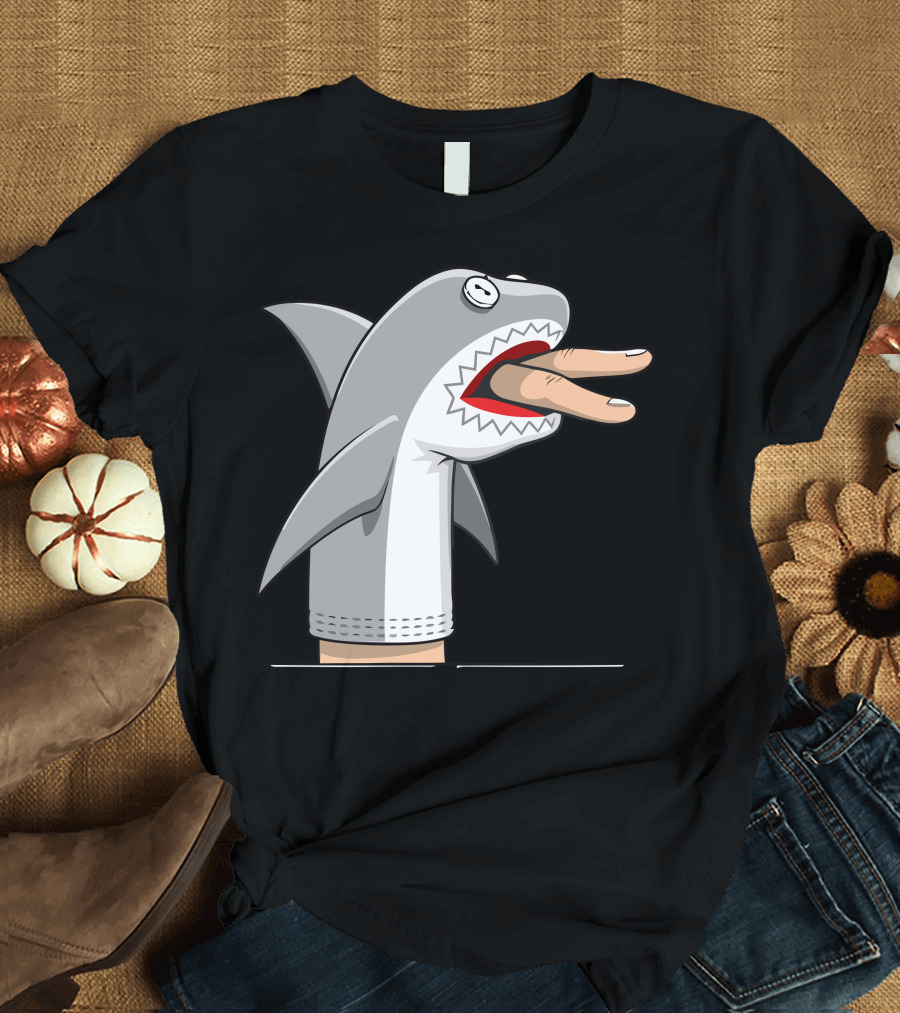 Sock Puppet Shark With Fingers As Teeth T-Shirt