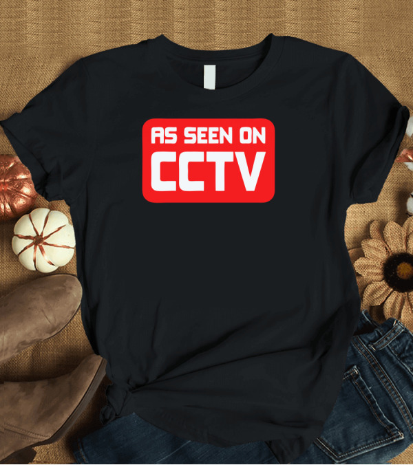 T-Shirt: As Seen On CCTV Red Block Text T-Shirt As Seen On CCTV Red Block Text T-Shirt