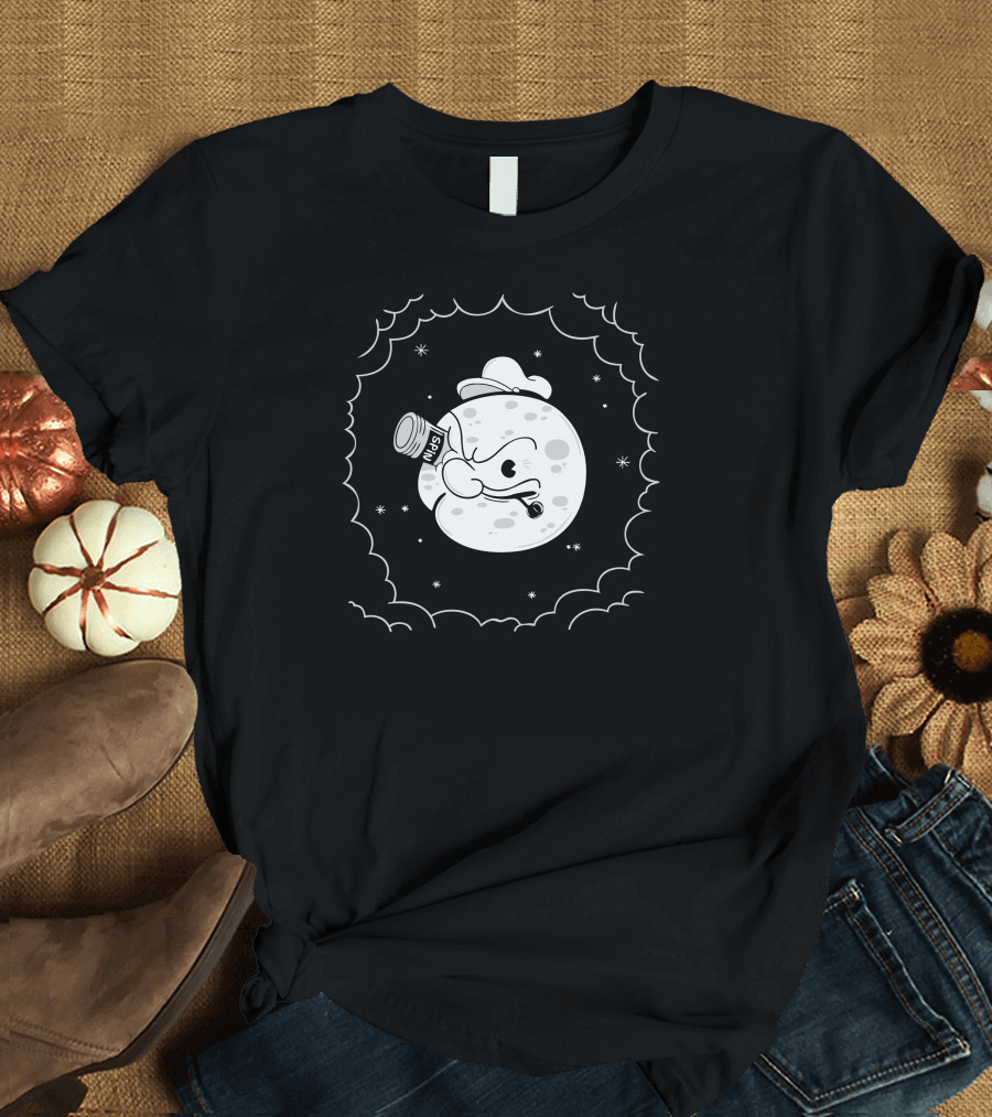 Nostalgic Moon with Pipe and Can: The Sailor in Moon T-Shirt